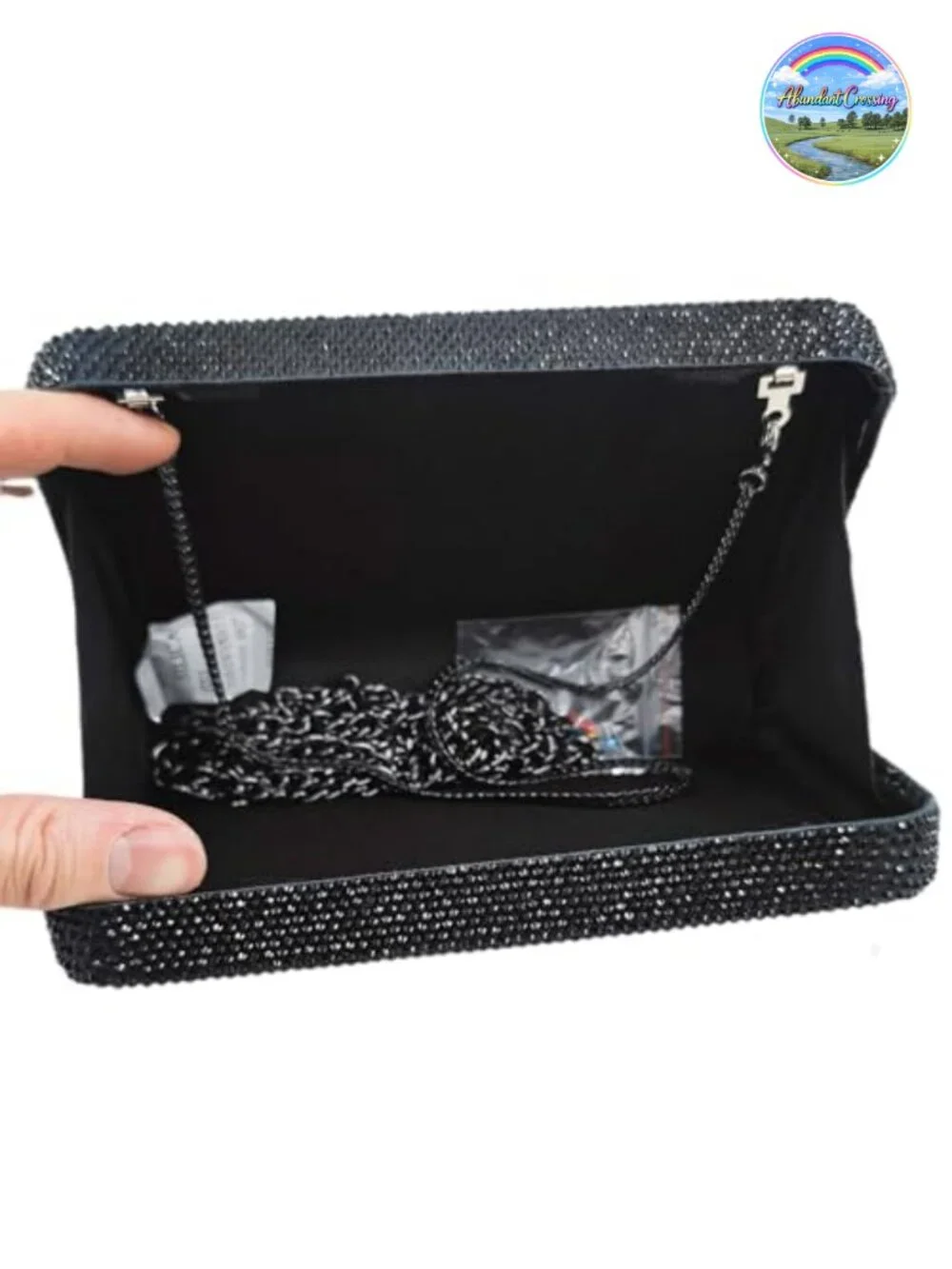 Crystal Rhinestone Evening Clutch Bag with Chain Straps for Women Party